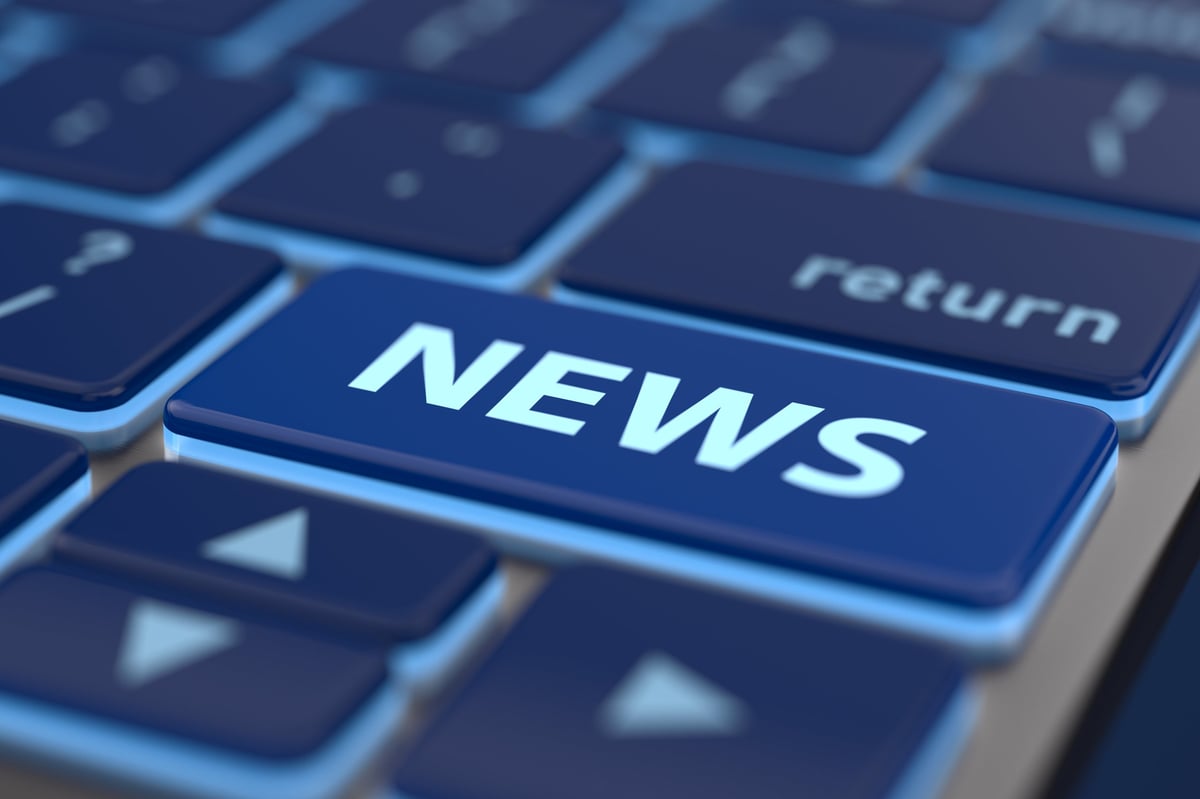 News button on computer keyboard representing Gulf Business's digital-first approach to GCC business journalism and market intelligence